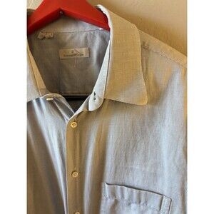 Ermenegildo Zegna Shirt Vintage Mens 17.5 Long Sleeve Business Pocket Dress Read